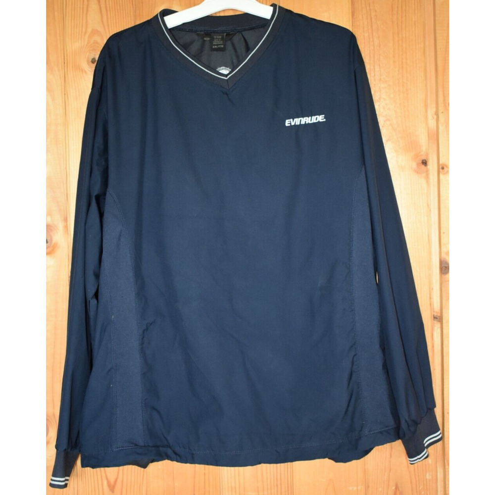 EVINRUDE North End Pullover Windbreaker blue, Men's XXL, Drawstring hem, Fishing